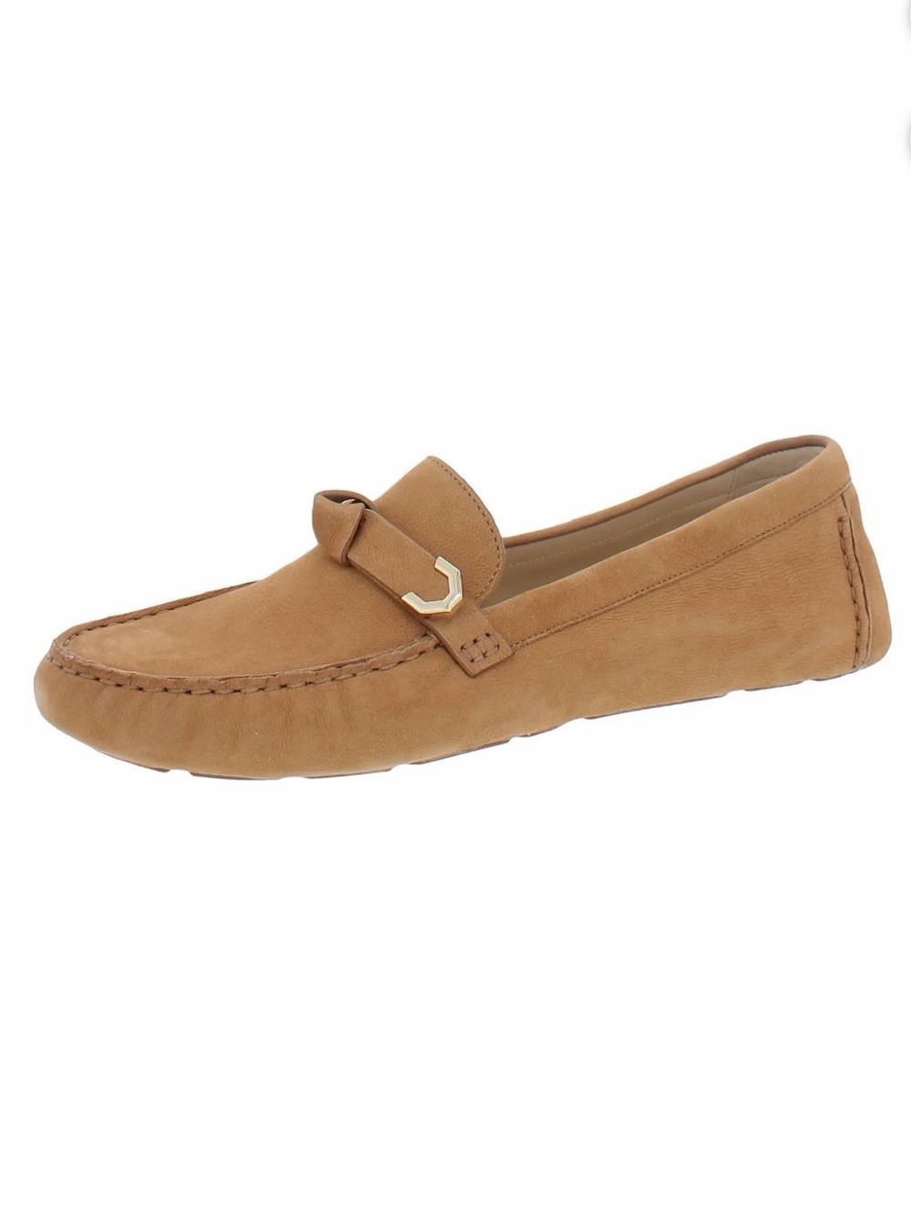 Cole Haan Tan Suede Moccasin with Gold Accent